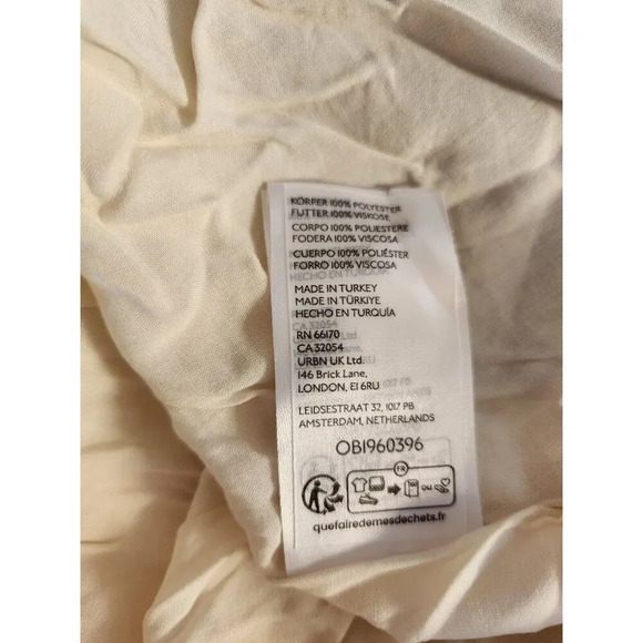 NWT By Anthropologie Short-Sleeve Tiered Midi Dress Size S Neutral 9B411 - Picture 12 of 12